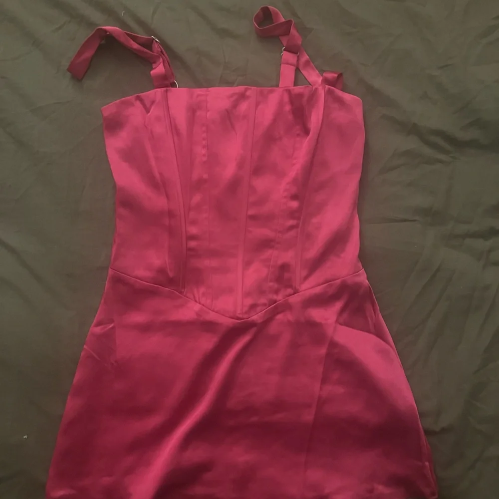 Pink satin mini Princess Polly dress - Picture 1 of 3